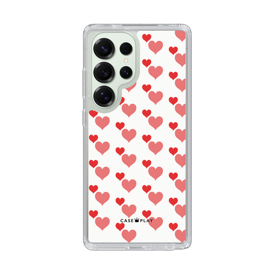 Slim Protection Case［ Stripe Hearts - Red ］