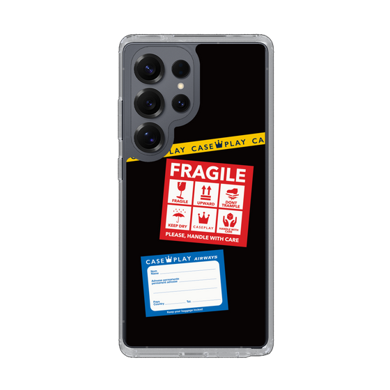 Slim Protection Case［ FRAGILE Stickers - Black ］
