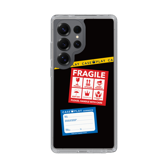 Slim Protection Case［ FRAGILE Stickers - Black ］
