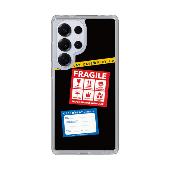 Slim Protection Case［ FRAGILE Stickers - Black ］