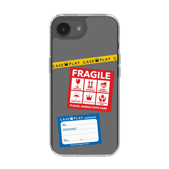 Slim Protection Case［ FRAGILE Stickers - Gray ］