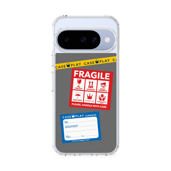 Slim Protection Case［ FRAGILE Stickers - Gray ］