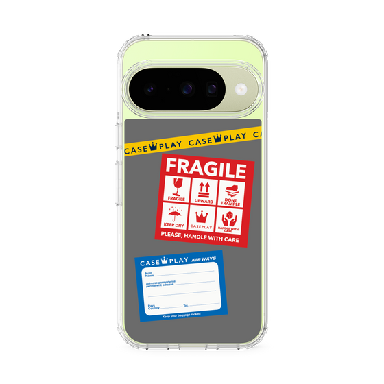 Slim Protection Case［ FRAGILE Stickers - Gray ］