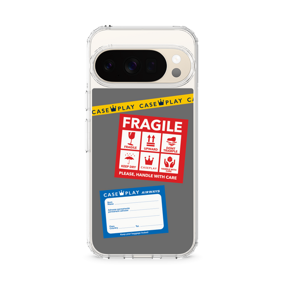 Slim Protection Case［ FRAGILE Stickers - Gray ］