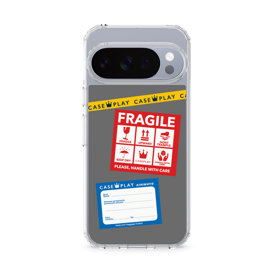 Slim Protection Case［ FRAGILE Stickers - Gray ］