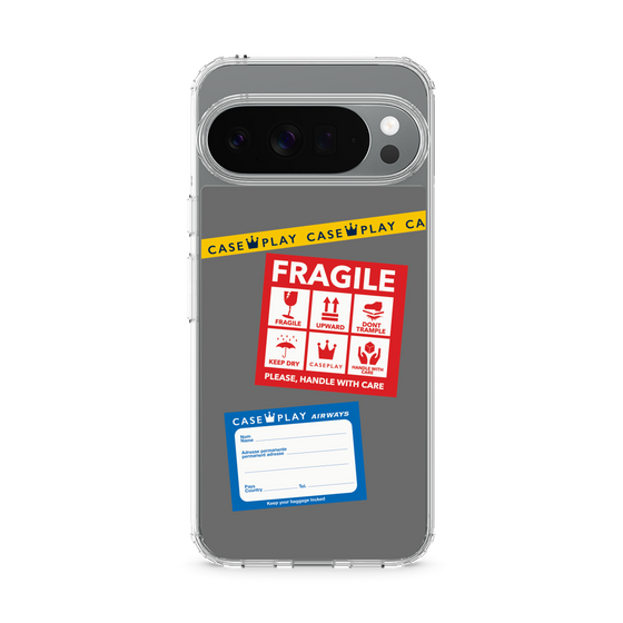 Slim Protection Case［ FRAGILE Stickers - Gray ］