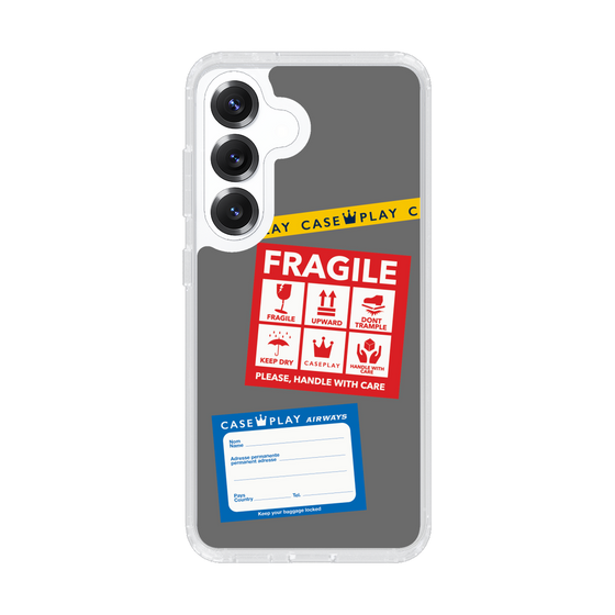 Slim Protection Case［ FRAGILE Stickers - Gray ］