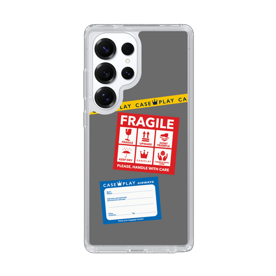 Slim Protection Case［ FRAGILE Stickers - Gray ］