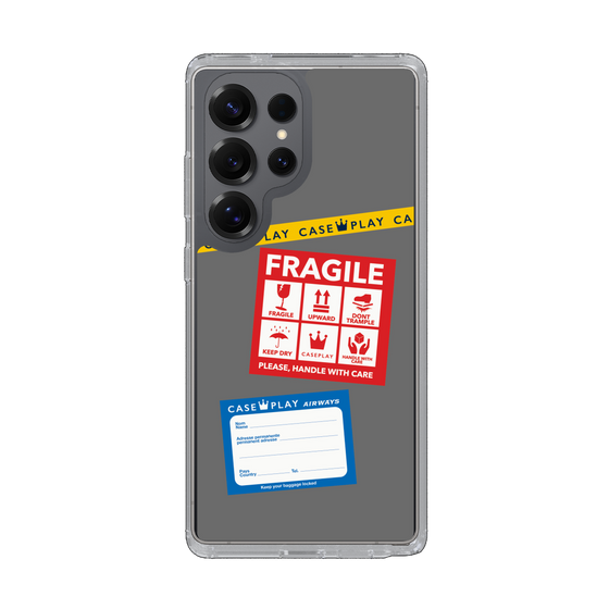 Slim Protection Case［ FRAGILE Stickers - Gray ］