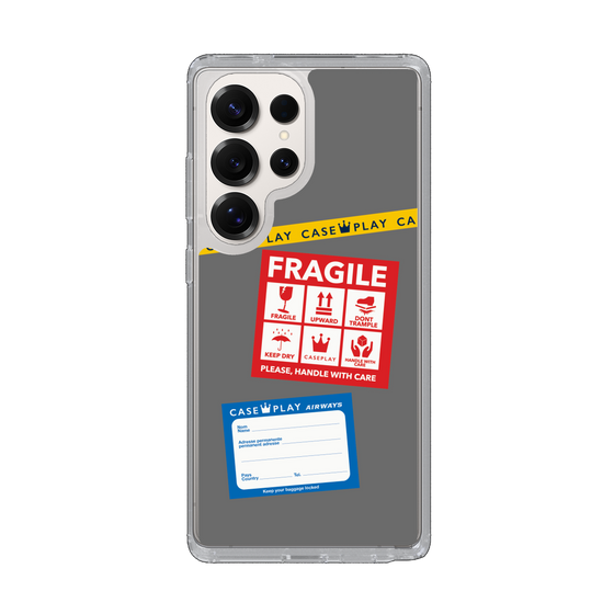Slim Protection Case［ FRAGILE Stickers - Gray ］