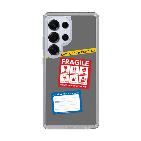 Slim Protection Case［ FRAGILE Stickers - Gray ］