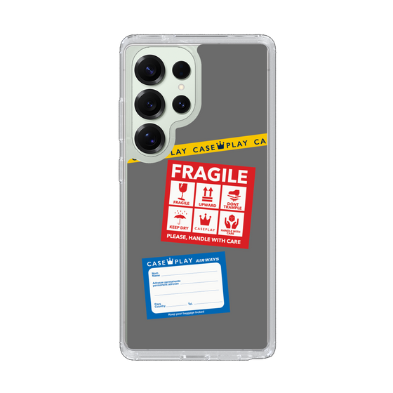 Slim Protection Case［ FRAGILE Stickers - Gray ］
