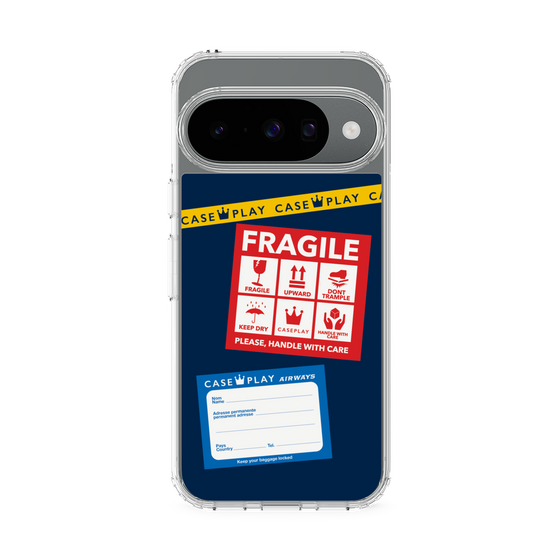 Slim Protection Case［ FRAGILE Stickers - Navy ］