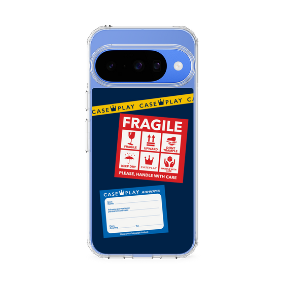 Slim Protection Case［ FRAGILE Stickers - Navy ］