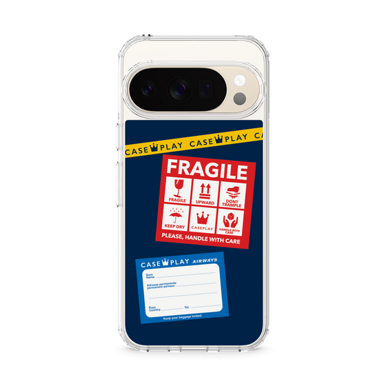 Slim Protection Case［ FRAGILE Stickers - Navy ］