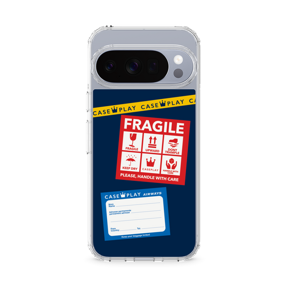 Slim Protection Case［ FRAGILE Stickers - Navy ］