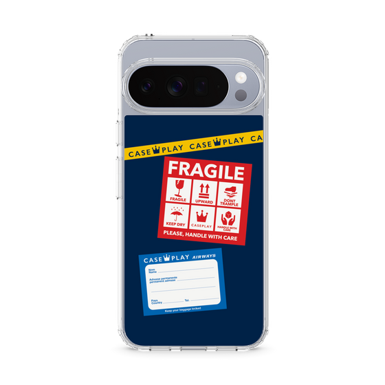 Slim Protection Case［ FRAGILE Stickers - Navy ］