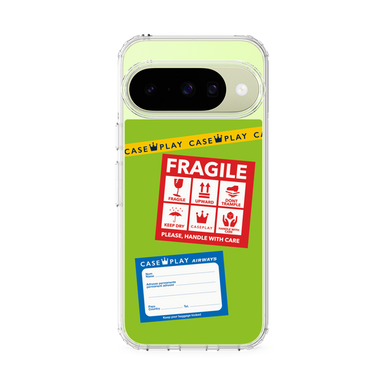 Slim Protection Case［ FRAGILE Stickers - Green ］
