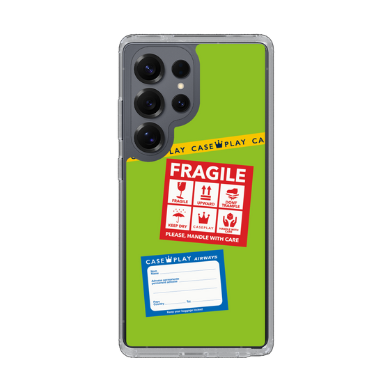 Slim Protection Case［ FRAGILE Stickers - Green ］