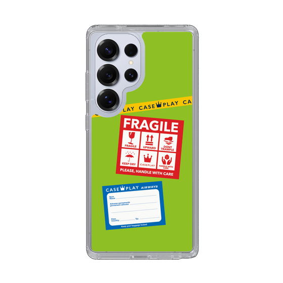 Slim Protection Case［ FRAGILE Stickers - Green ］