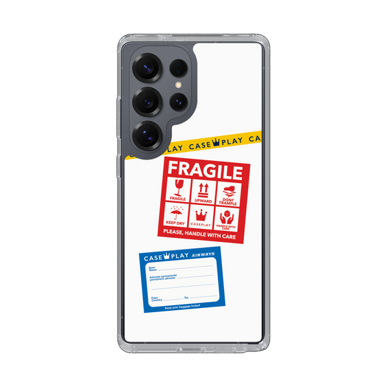 Slim Protection Case［ FRAGILE Stickers - White ］