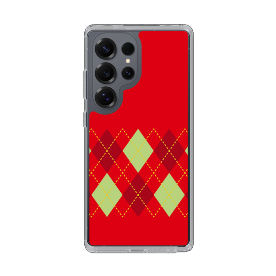 Slim Protection Case［ Nordic Argyle - Red ］