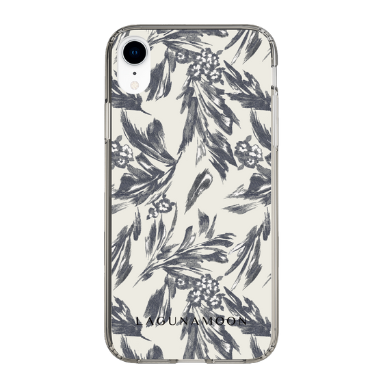Slim Protection Case［ LAGUNAMOON - BotanicalJacquard - White×Black ］