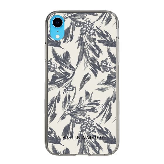 Slim Protection Case［ LAGUNAMOON - BotanicalJacquard - White×Black ］