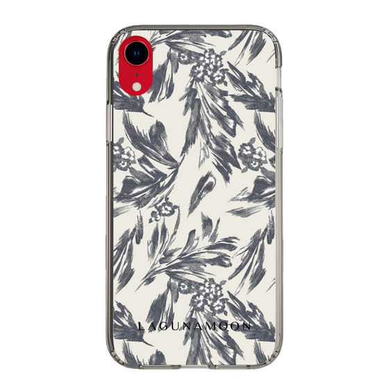 Slim Protection Case［ LAGUNAMOON - BotanicalJacquard - White×Black ］