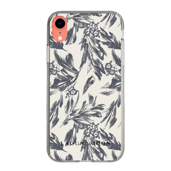 Slim Protection Case［ LAGUNAMOON - BotanicalJacquard - White×Black ］