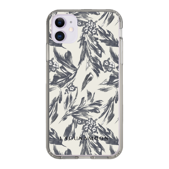 Slim Protection Case［ LAGUNAMOON - BotanicalJacquard - White×Black ］