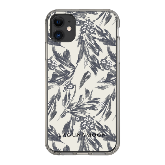 Slim Protection Case［ LAGUNAMOON - BotanicalJacquard - White×Black ］