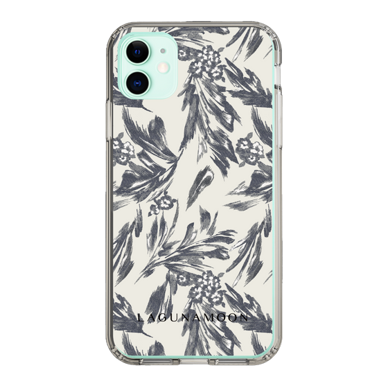 Slim Protection Case［ LAGUNAMOON - BotanicalJacquard - White×Black ］