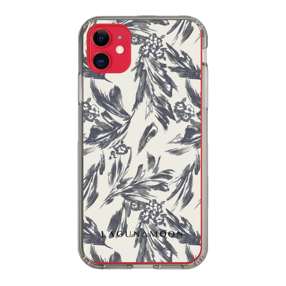 Slim Protection Case［ LAGUNAMOON - BotanicalJacquard - White×Black ］