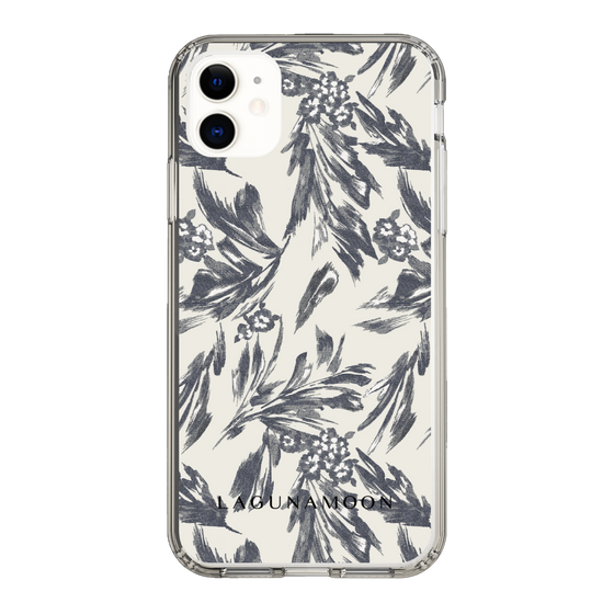 Slim Protection Case［ LAGUNAMOON - BotanicalJacquard - White×Black ］