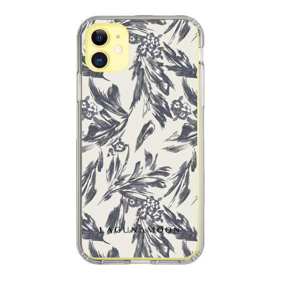 Slim Protection Case［ LAGUNAMOON - BotanicalJacquard - White×Black ］
