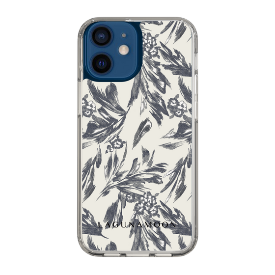 Slim Protection Case［ LAGUNAMOON - BotanicalJacquard - White×Black ］
