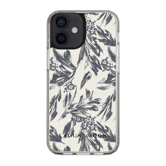 Slim Protection Case［ LAGUNAMOON - BotanicalJacquard - White×Black ］