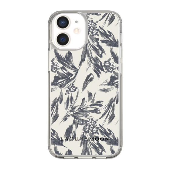 Slim Protection Case［ LAGUNAMOON - BotanicalJacquard - White×Black ］