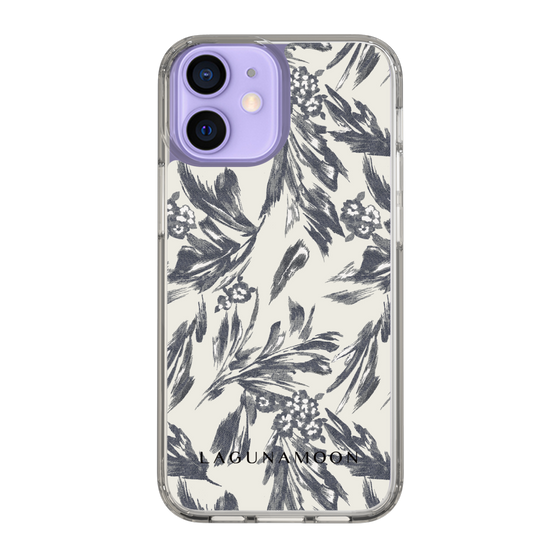 Slim Protection Case［ LAGUNAMOON - BotanicalJacquard - White×Black ］
