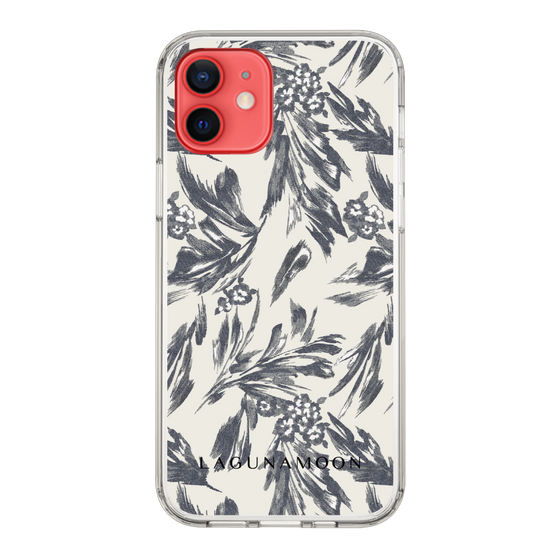 Slim Protection Case［ LAGUNAMOON - BotanicalJacquard - White×Black ］