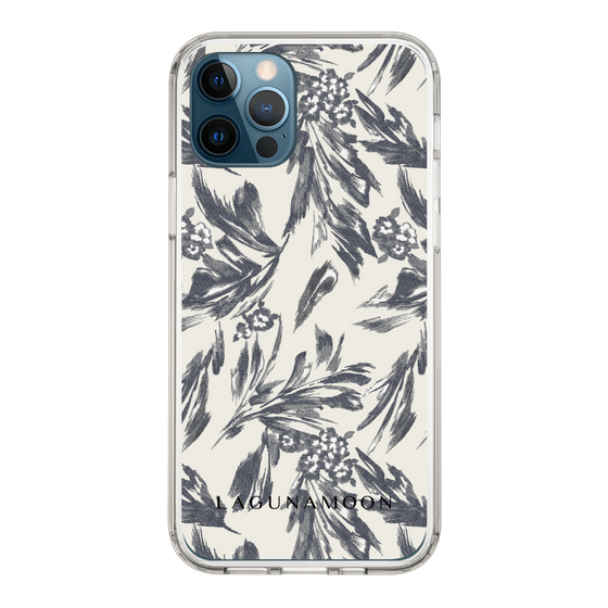 Slim Protection Case［ LAGUNAMOON - BotanicalJacquard - White×Black ］