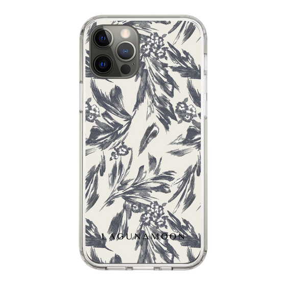 Slim Protection Case［ LAGUNAMOON - BotanicalJacquard - White×Black ］