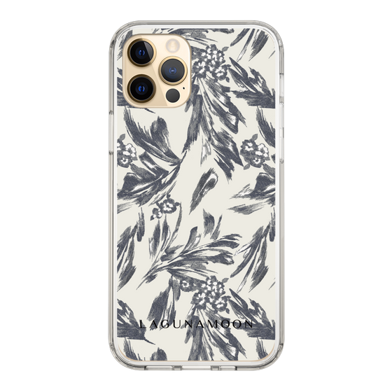 Slim Protection Case［ LAGUNAMOON - BotanicalJacquard - White×Black ］