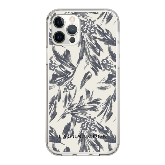 Slim Protection Case［ LAGUNAMOON - BotanicalJacquard - White×Black ］