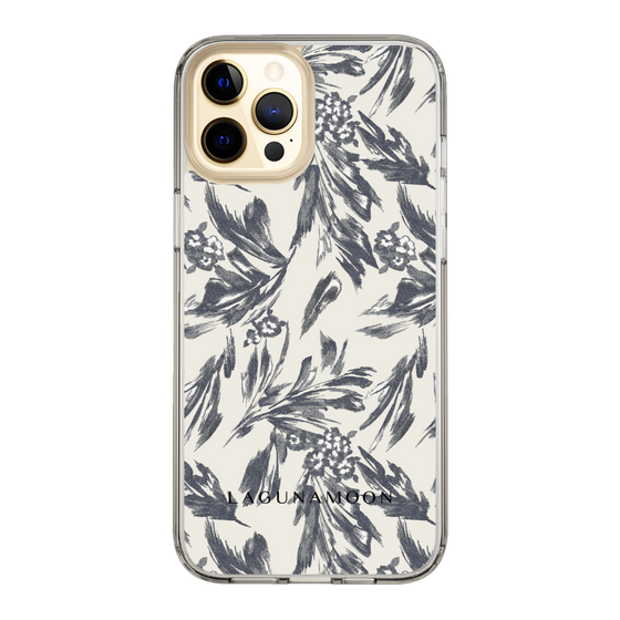 Slim Protection Case［ LAGUNAMOON - BotanicalJacquard - White×Black ］