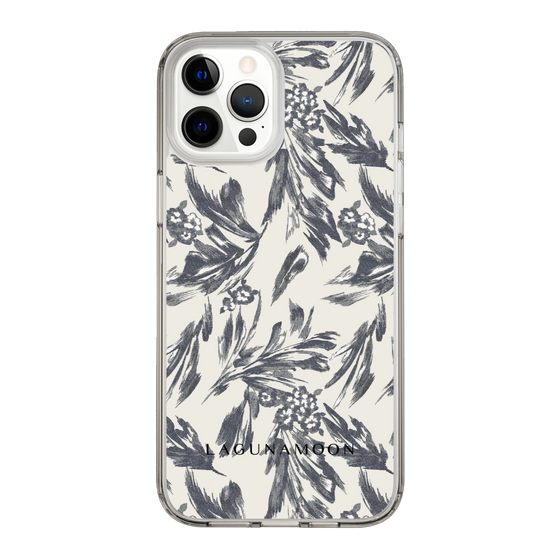 Slim Protection Case［ LAGUNAMOON - BotanicalJacquard - White×Black ］