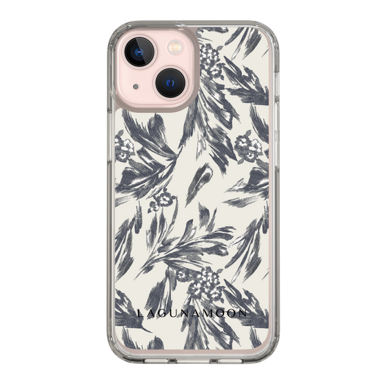 Slim Protection Case［ LAGUNAMOON - BotanicalJacquard - White×Black ］