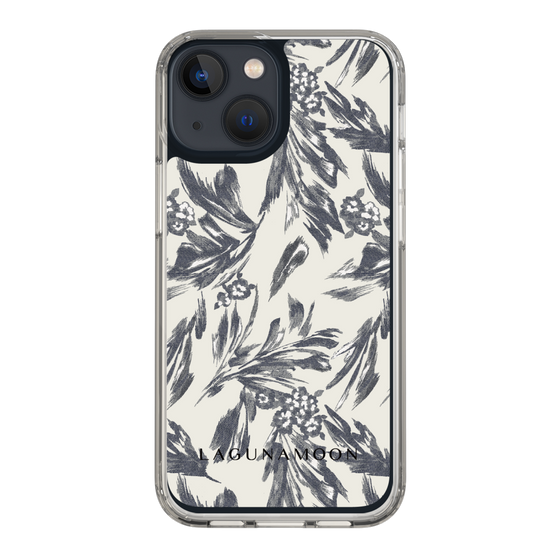 Slim Protection Case［ LAGUNAMOON - BotanicalJacquard - White×Black ］