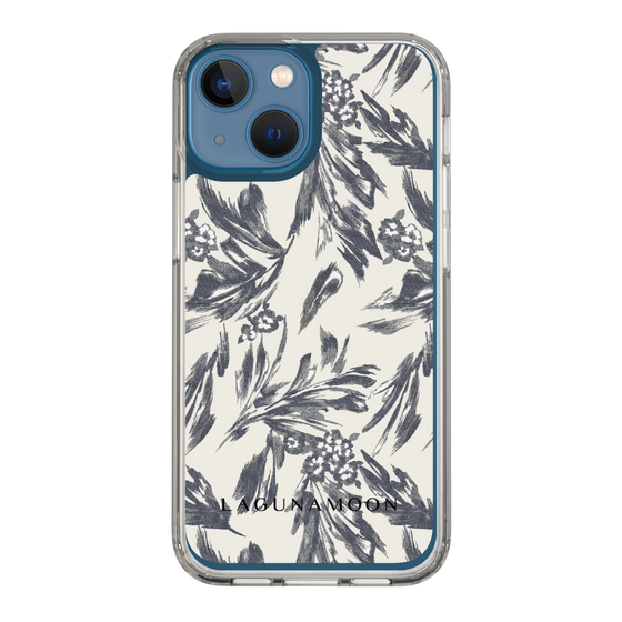 Slim Protection Case［ LAGUNAMOON - BotanicalJacquard - White×Black ］